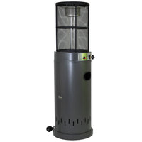 Stufa a Gas da Esterno Riscaldatore Gpl Portatile con Ruote FIRE GLASS Cilindro con Vetro per Terrazzo Patio Giardino Lo