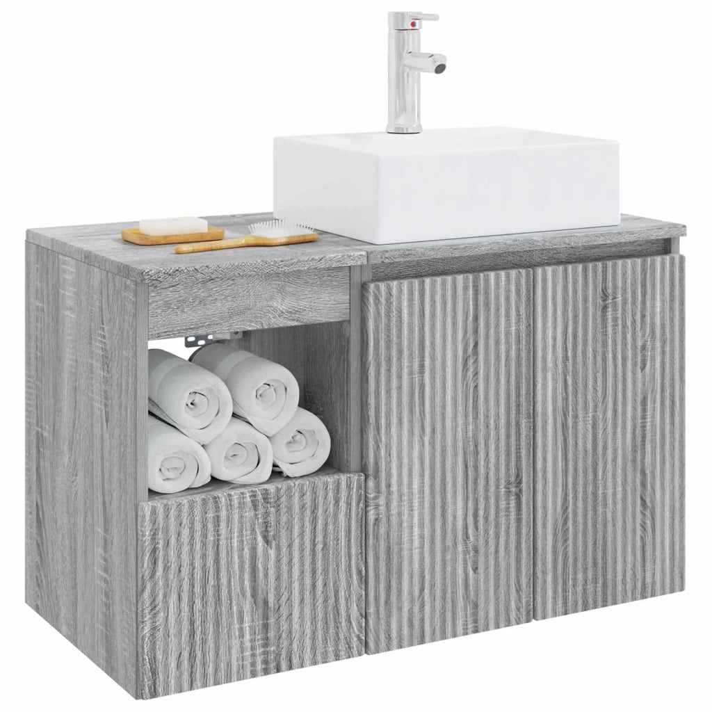 Set di mobili per il bagno 2 pz Sonoma grigio 3404060