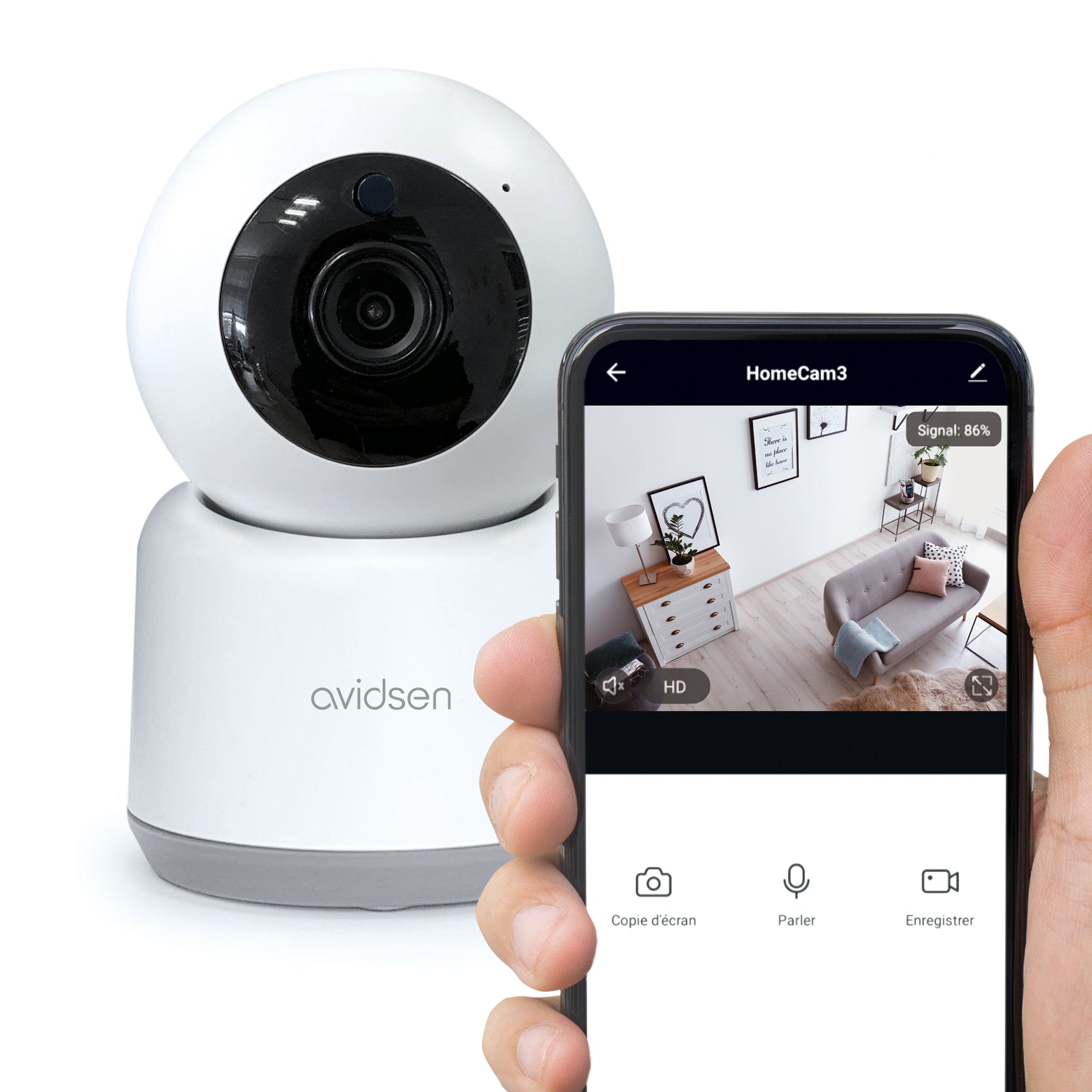 Avidsen Kit Allarme Smart WIFI senza fili Premium con Telecamera da Interno ed extra Sensori Apertura