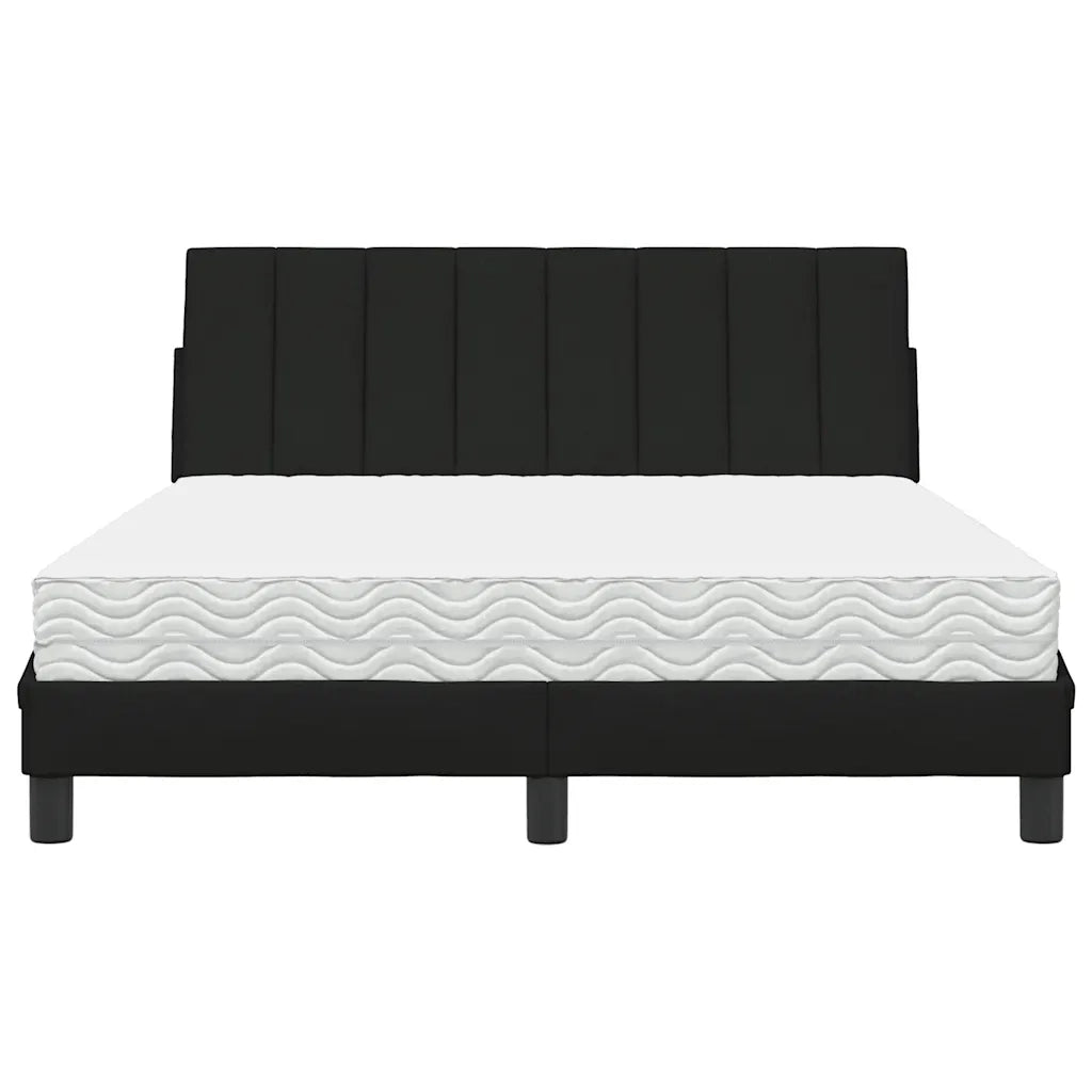 vidaXL Letto con Materasso Nero 120x200 cm in Tessuto