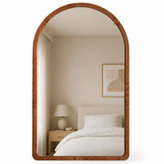 Specchio ad Arco Struttura in Legno Rovere Decorazione Design Moderno 46x60cm