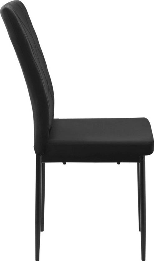 Set di 4 sedie in pelle sintetica - impermeabili e stile - ideali per cucina e sala da pranzo - design moderno - forma ergonomico - nero