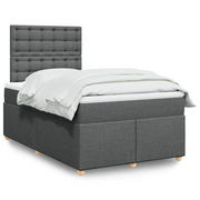 vidaXL Giroletto a Molle con Materasso Grigio Scuro 120x200 cm Tessuto