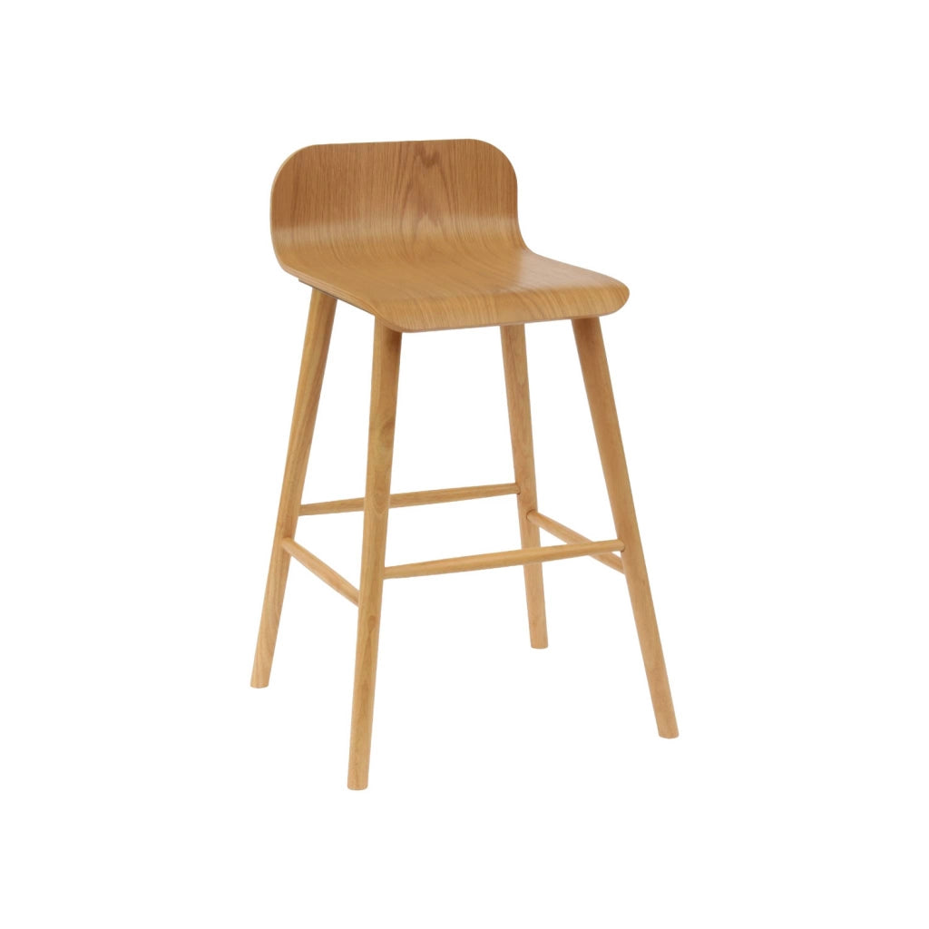 Set 2 sgabelli da bar scandinavo in legno di hevea 67,5 cm, marrone