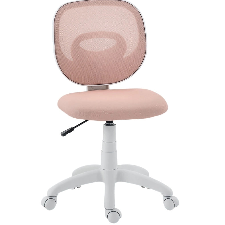 Sedia da ufficio ergonomica rosa con schienale a rete