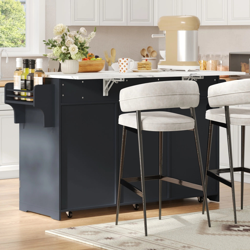 Carrello da cucina con 3 cassetti; 2 vani con anta; porta asciugamani e mobile rifiuti; per cucina