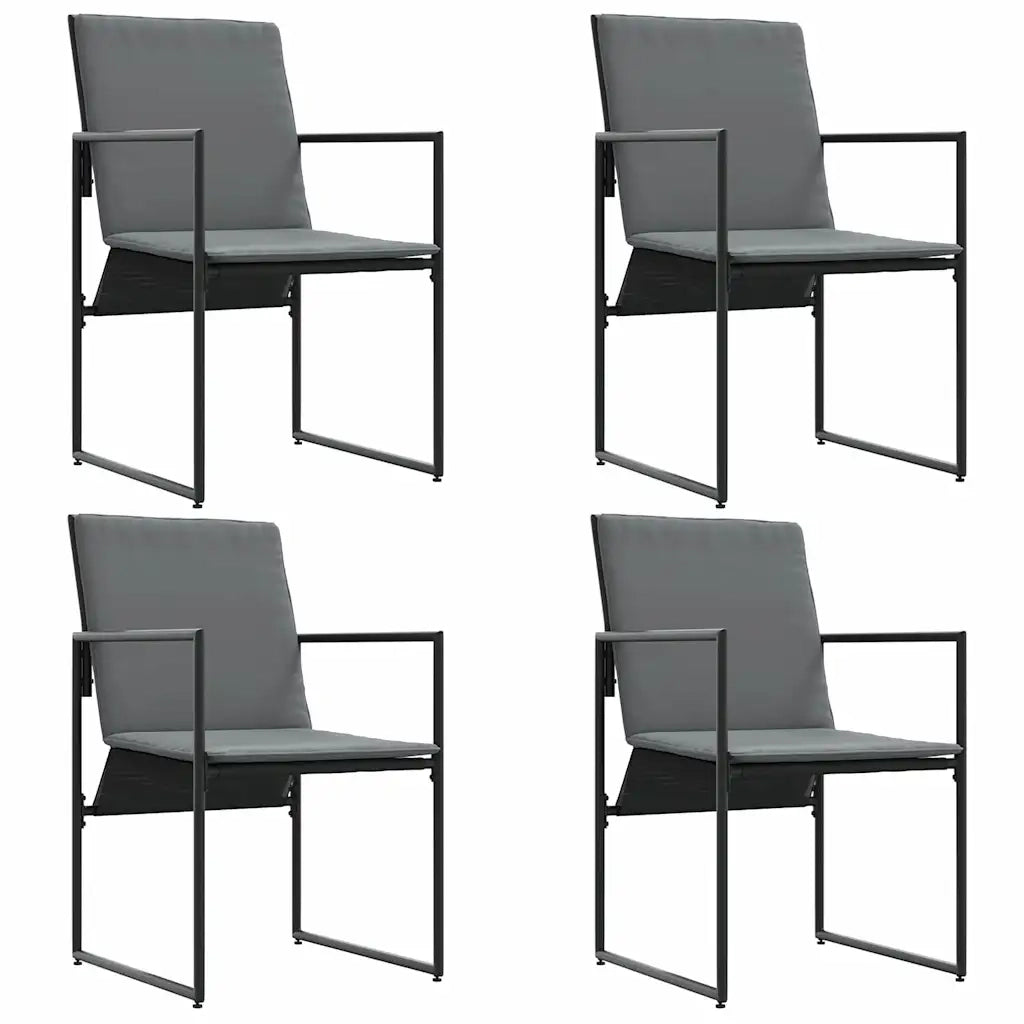 Sedia con cuscino 4 pcs Nero e antracite Textilene 42003025