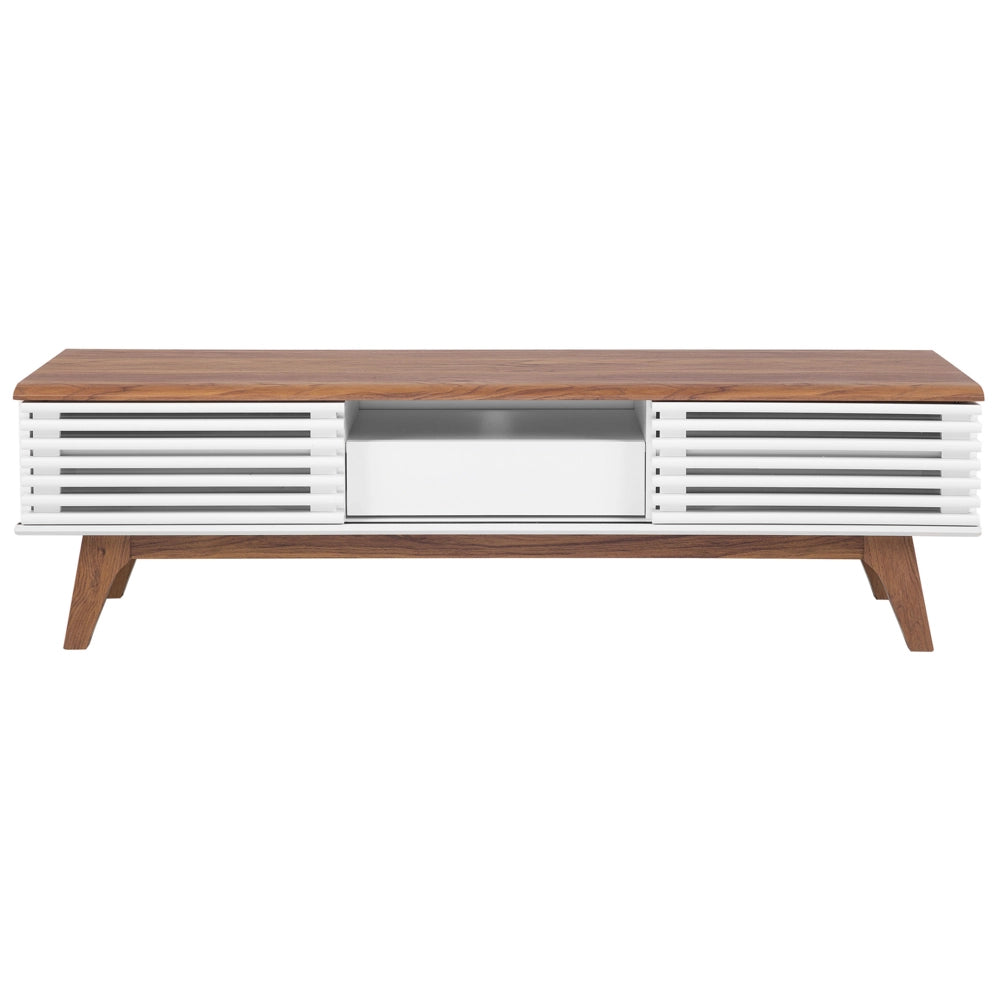 Porta TV Legno scuro Bianco TV Fino a 67ʺ Consigliato 5 Ripiani Cassetto Moderno