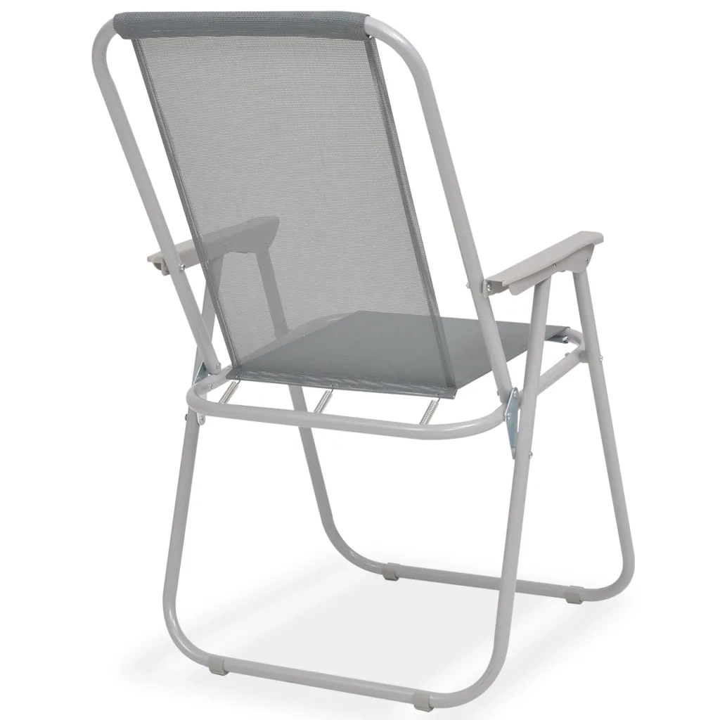 Set da Pranzo da Giardino 6 pz | Set Salotto da Giardino in Acciaio e Textilene Grigio