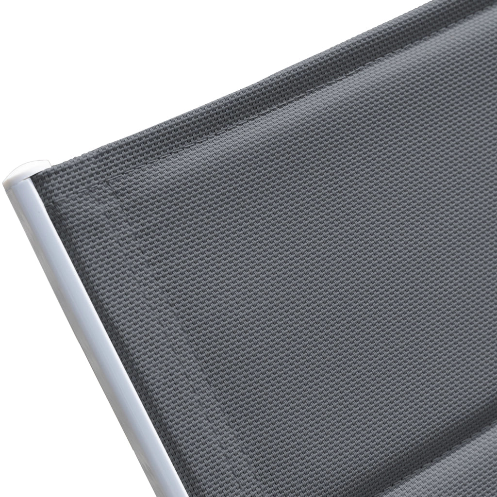 Lettino BARBADOS in textilene grigio - alluminio bianco