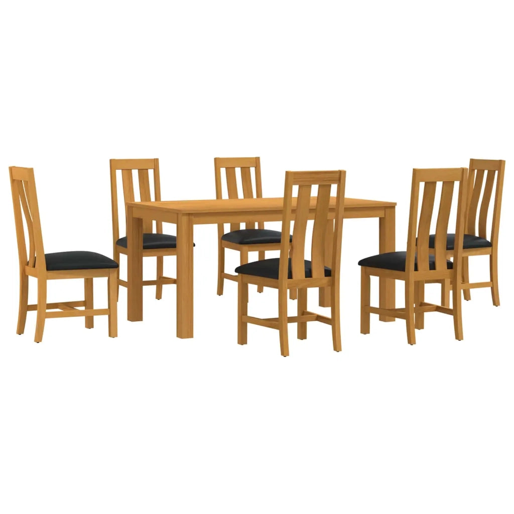 Set da pranzo 7 pz Nero Legno di Quercia Massello 3430373