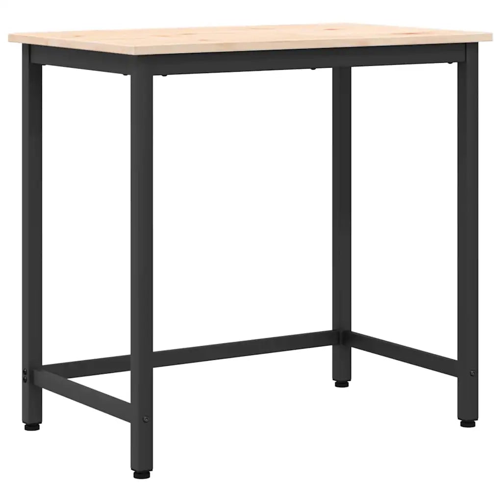 tavolo Naturale 80 x 50 x 77 cm Legno ingegnerizzato e acciaio