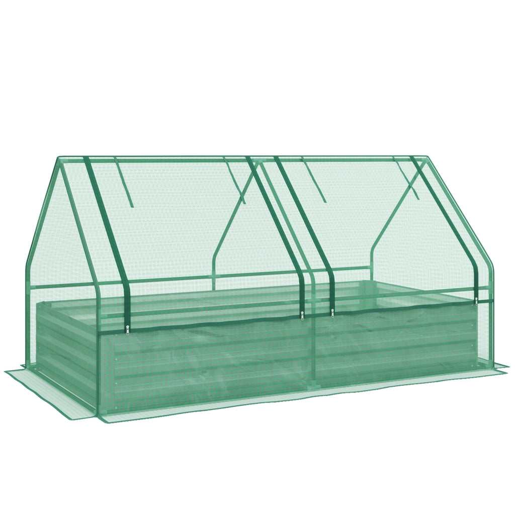 Giardino Esterno Grande con Mini Serra ¨C zephmum ¨C Grigio Verde 185x95x92 cm