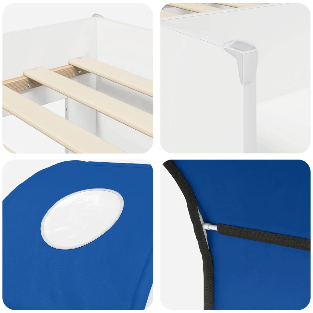 Letto con Tunnel 4 pcs Bianco e Blu Legno ingegnerizzato 3423487