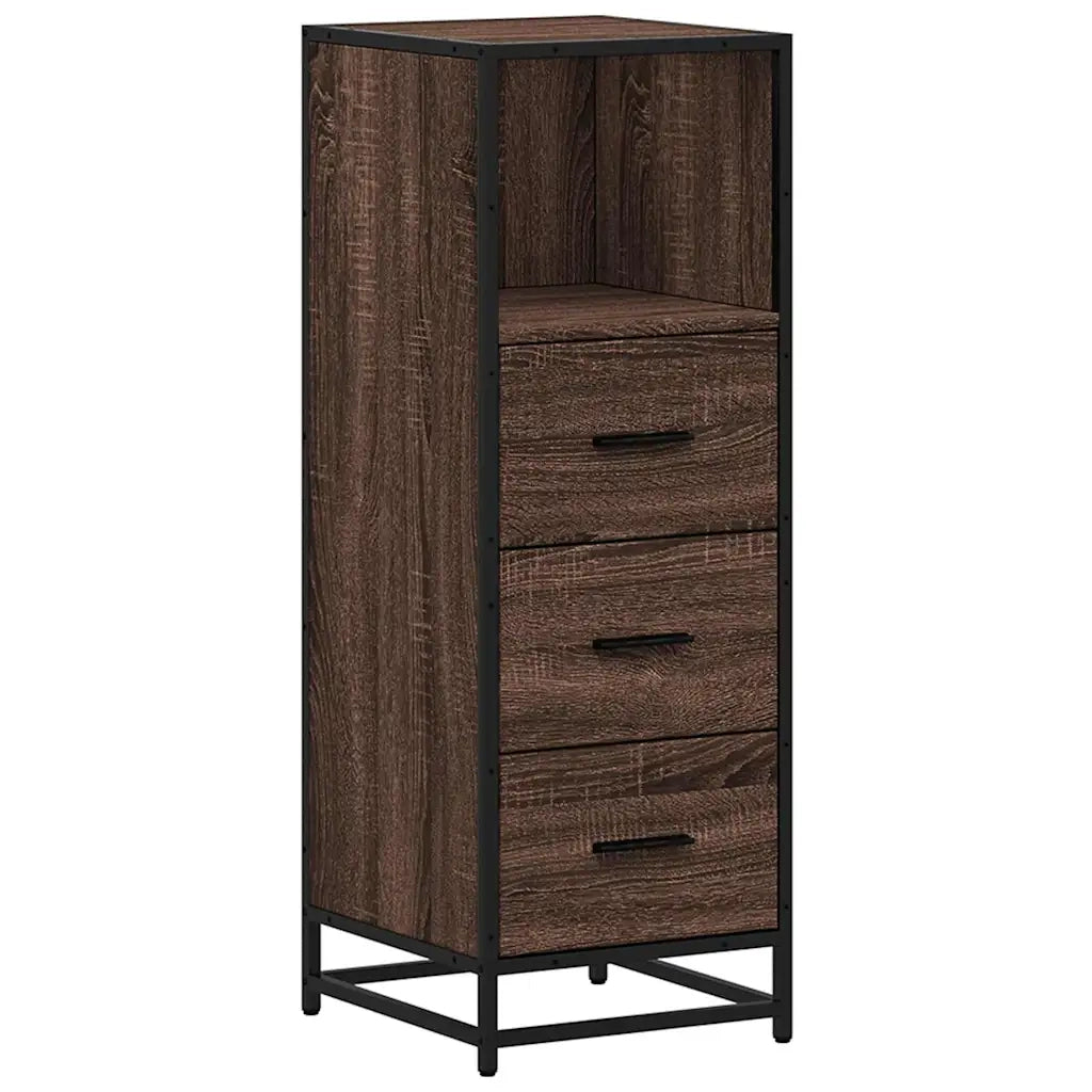 Armadietto Bagno Rovere Marrone 35x37,5x100cm Legno Multistrato