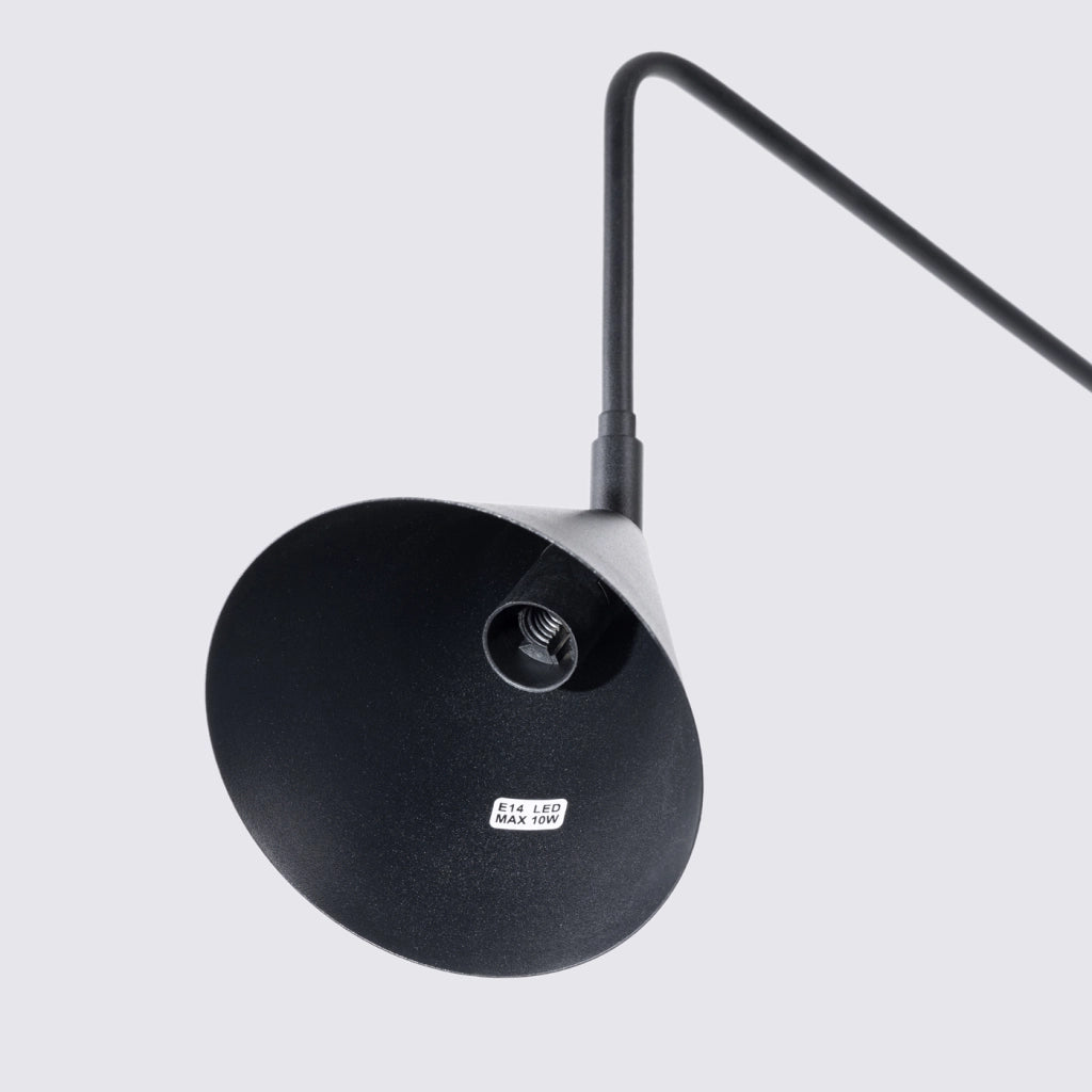 Lampada da parete NOX in acciaio nero E14 LED 10W con paralume geometrico moderno