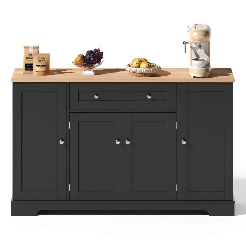 Credenza nera 138 cm con cassetto e ante