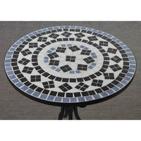 Tavolino tondo da Giardino 55x71 cm Ripiano in Ceramica con Mosaico Opaco