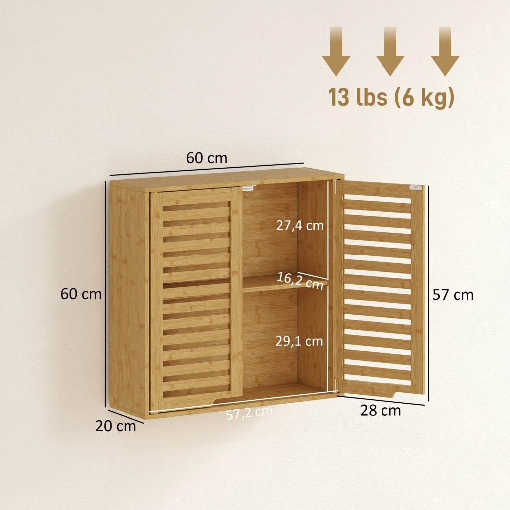 Mobile da bagno sospeso ¨C zephmum ¨C bamb¨´ 60x20x60 cm