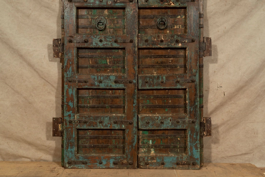 Biscottini Porta portone in legno massello e ferro da interno o da esterno vecchia e antica medievale scorrevole