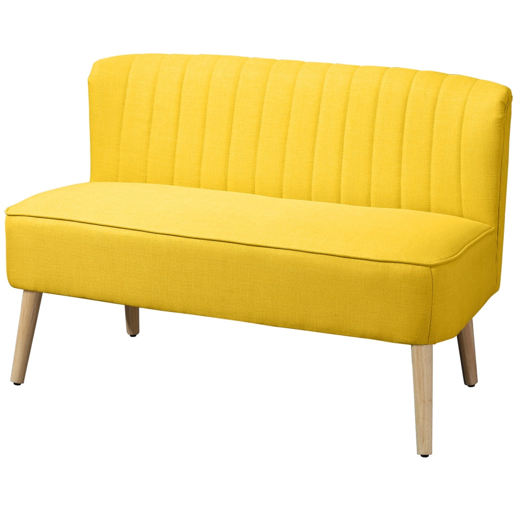 Divano 2 Posti Tessuto Senza Braccioli ¨C Zephmum ¨C Giallo 117x56.5x77 cm