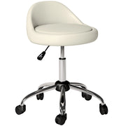 Sgabello da Bagno con Ruote e Altezza Regolabile ¨C zephmum ¨C Bianco ?50x63-83 cm
