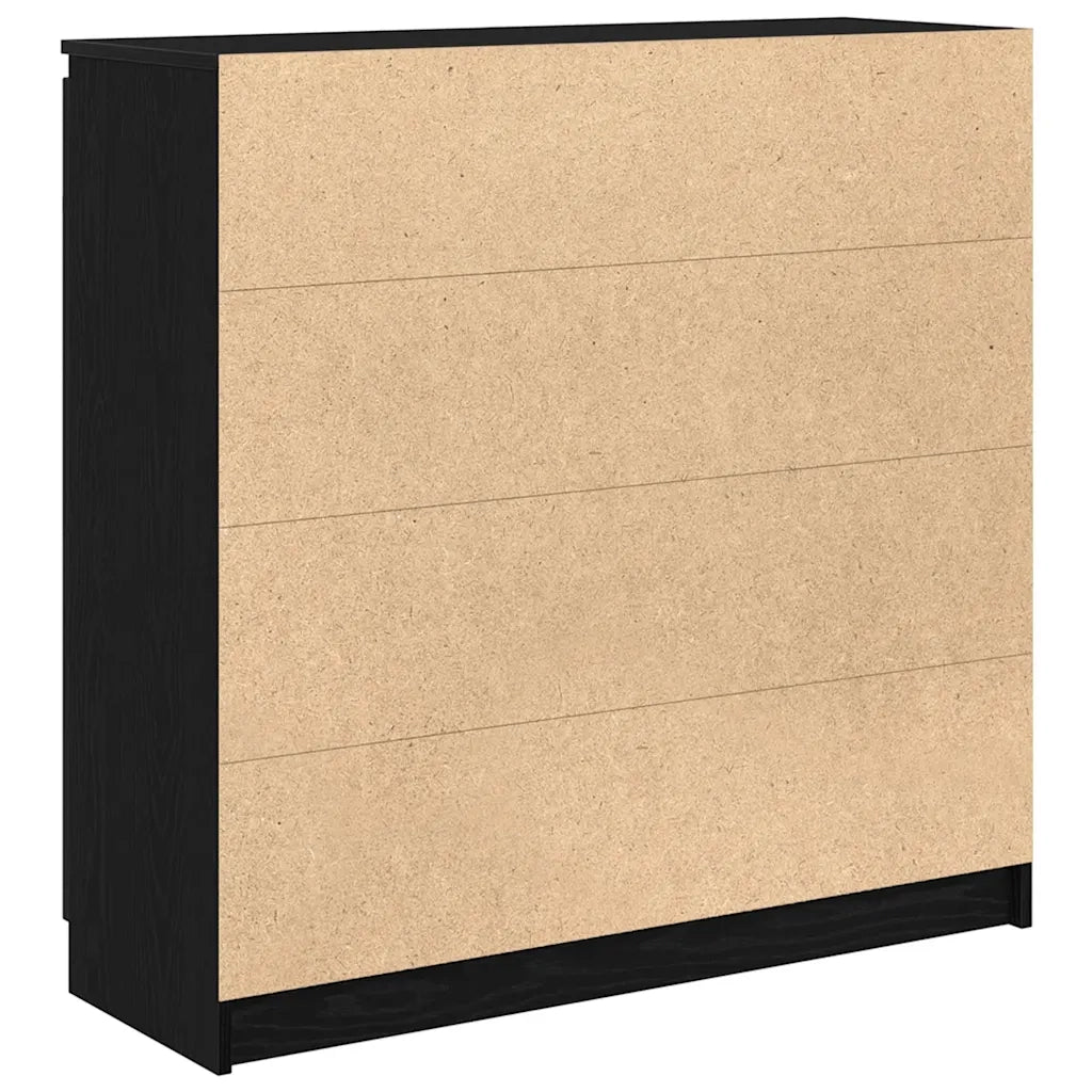 Credenza con Cassetti Rovere Nero 100,5x35x98,5 cm Truciolato 3328454