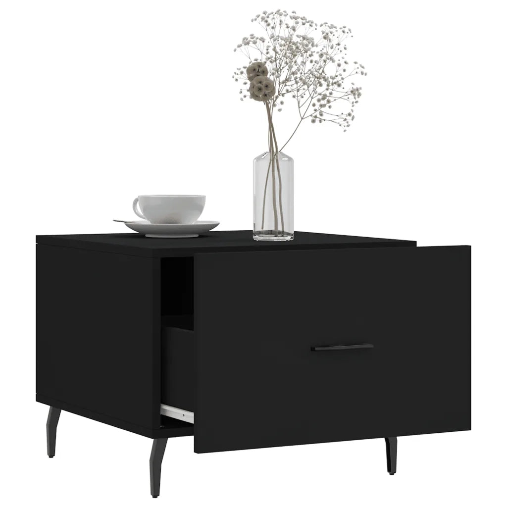 Tavolino da Salotto Nero 50x50x40 cm in Legno Multistrato 829430