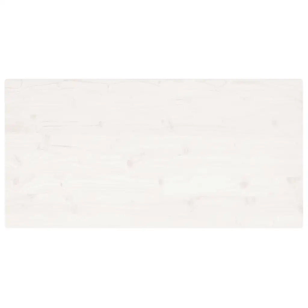 Piano Tavolo Bianco 110x55x2,5 Legno Massello Pino Rettangolare
