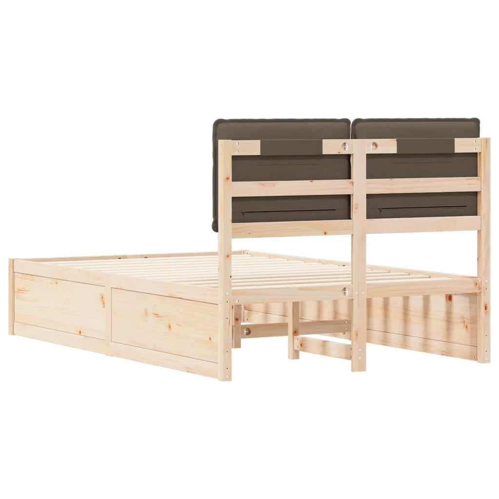 Letto con Testiera Rivestita Talpa 120 x 190 cm Pino massello