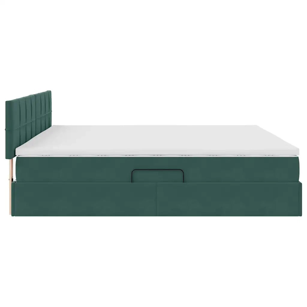 Letto con Contenitore Verde Scuro 200 x 200 cm Velluto