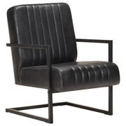 Poltrona a Sbalzo Nera in Vera Pelle cod mxl 20475
