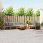 Set di divani da esterno 7 pcs Grigio Naturale e Chiaro