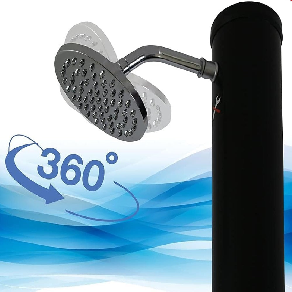 Doccia Solare da Giardino 20 LT con Lava Piedi e Miscelatore per Esterno Piscina