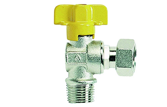 RUBINETTO GAS SQUADRA M CON BOCCHETTONE- 1/2 x 1/2  DN 10- BUGAT- pezzi 1