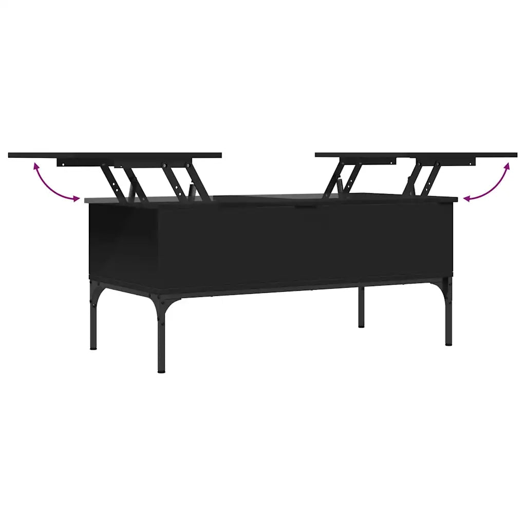 Tavolino salotto | Tavolino da caff¨¨ | Tavolino da Soggiorno Nero 100x50x45 cm Legno Multistrato e Metallo