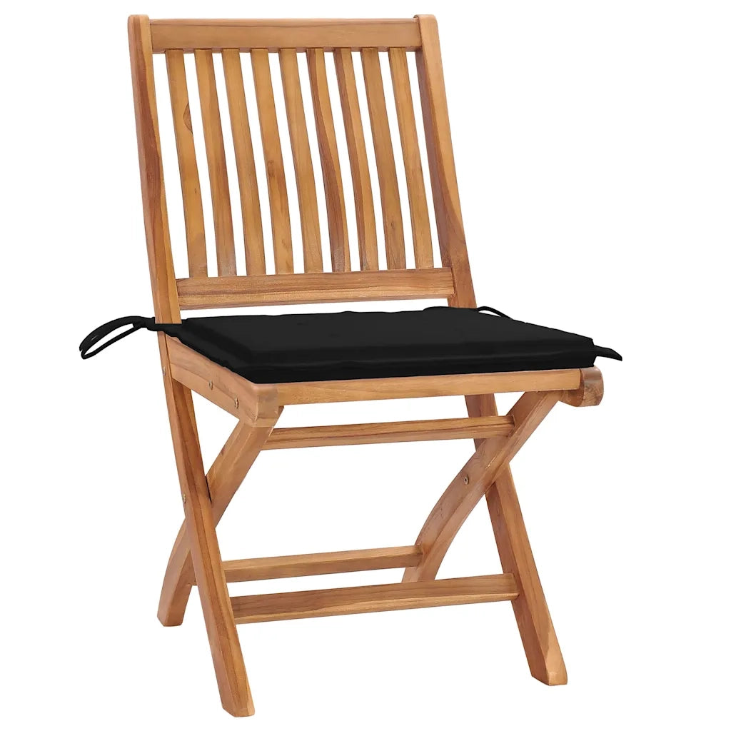 Sedie da Giardino Pieghevoli con Cuscini 6 pz Massello di Teak cod mxl 72176