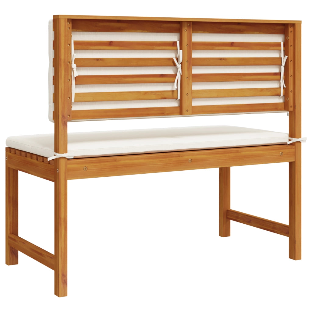 panca da giardino  con cuscini 100x50x91 cm in legno massello di acacia