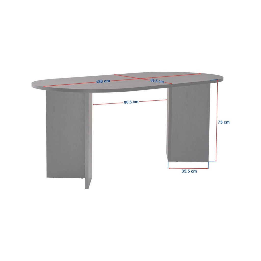 Monterano, Tavolo Fisso 6 Posti, 180x89.5x75h cm Bianco
