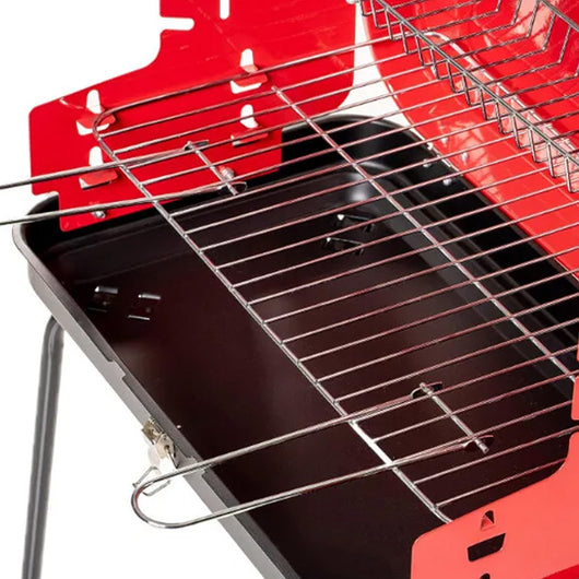 Barbecue richiudibile a valigetta griglia in acciaio 50x36x81cm Campeggio picnic