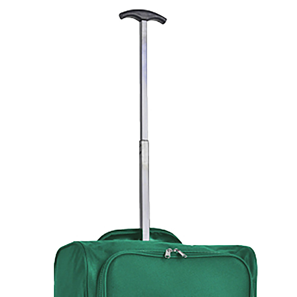 Set 3 Valigie Morbide Trolley da Viaggio Verde Bagaglio a Mano 50-55-60 cm