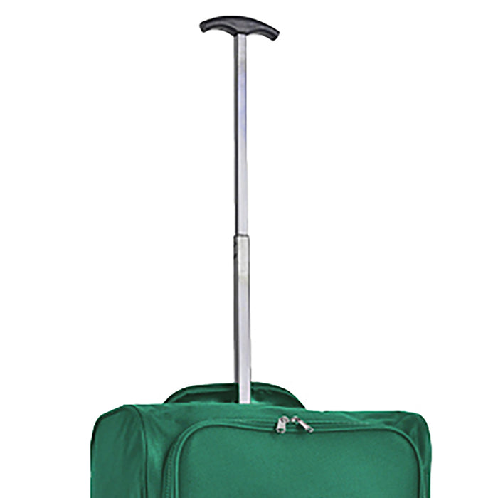 Set 3 Valigie Morbide Trolley da Viaggio Verde Bagaglio a Mano 50-55-60 cm