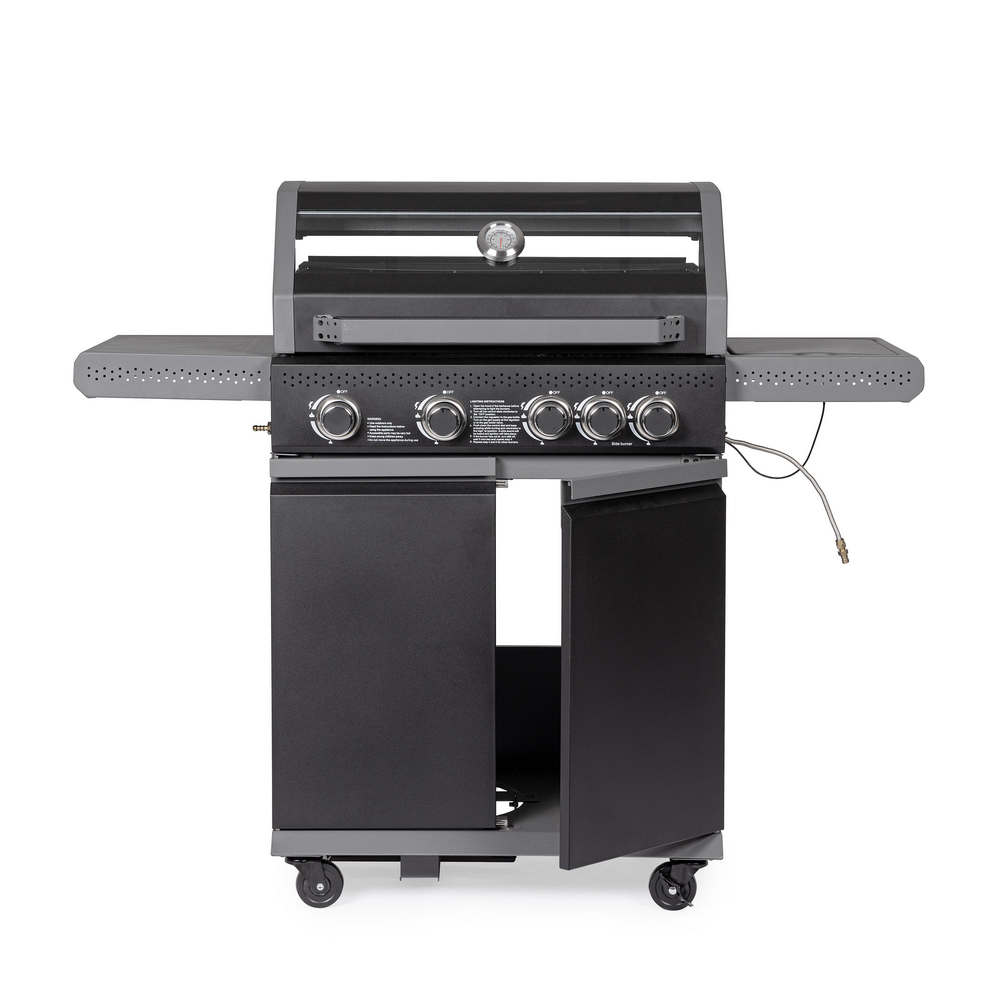 Barbecue a Gas 5 Bruciatori e Fornello Laterale Aleandro Bizzotto