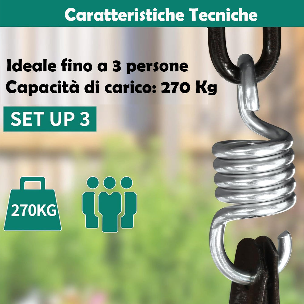 Dondolo da Giardino 3 Posti Tettuccio Parasole Regolabile 172x110x155 cm Beige