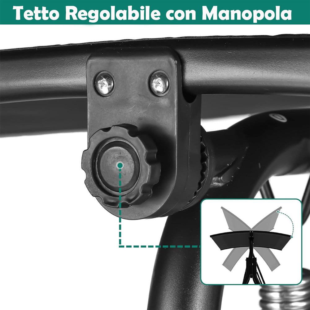 Dondolo da Giardino 3 Posti Tettuccio Parasole Regolabile 172x110x155 cm Beige