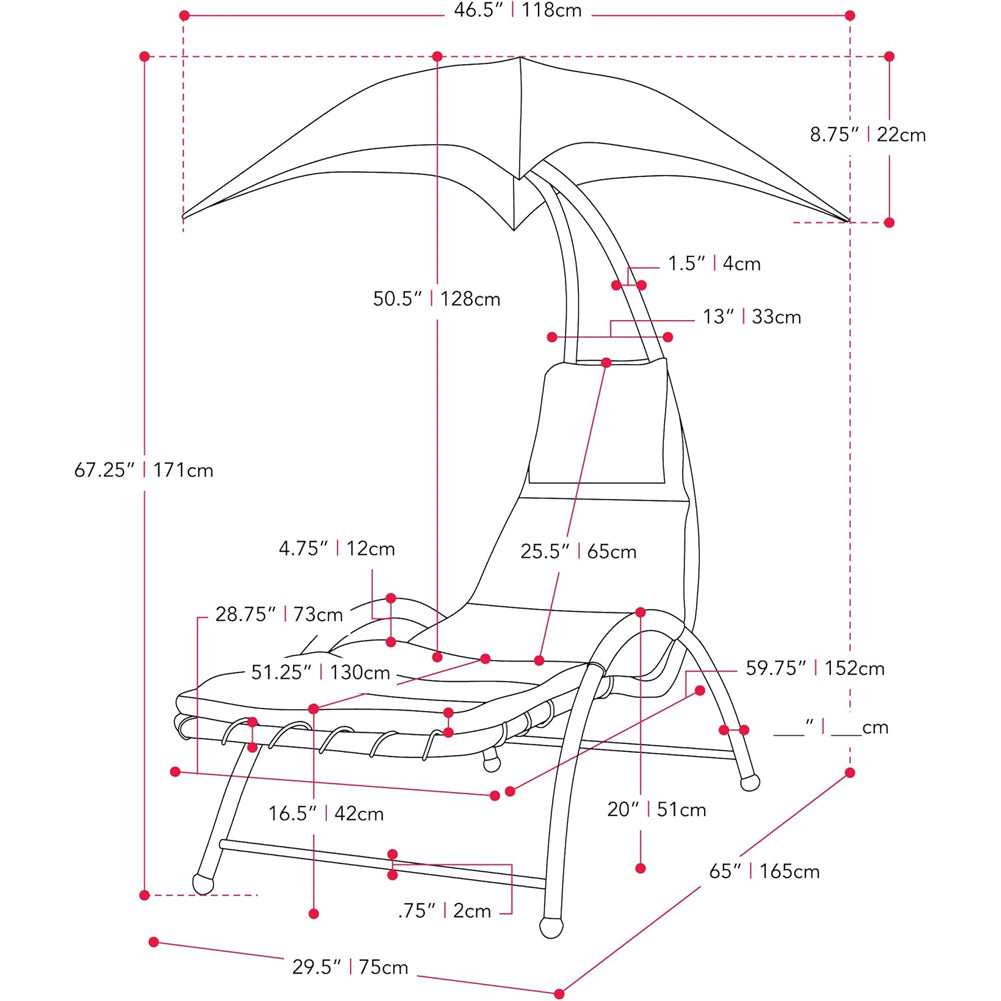 Sedia Sdraio Prendisole con Ombrellone Parasole Amaca da Giardino Acciaio Beige