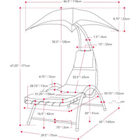 Sedia Sdraio Prendisole con Ombrellone Parasole Amaca da Giardino Acciaio Beige