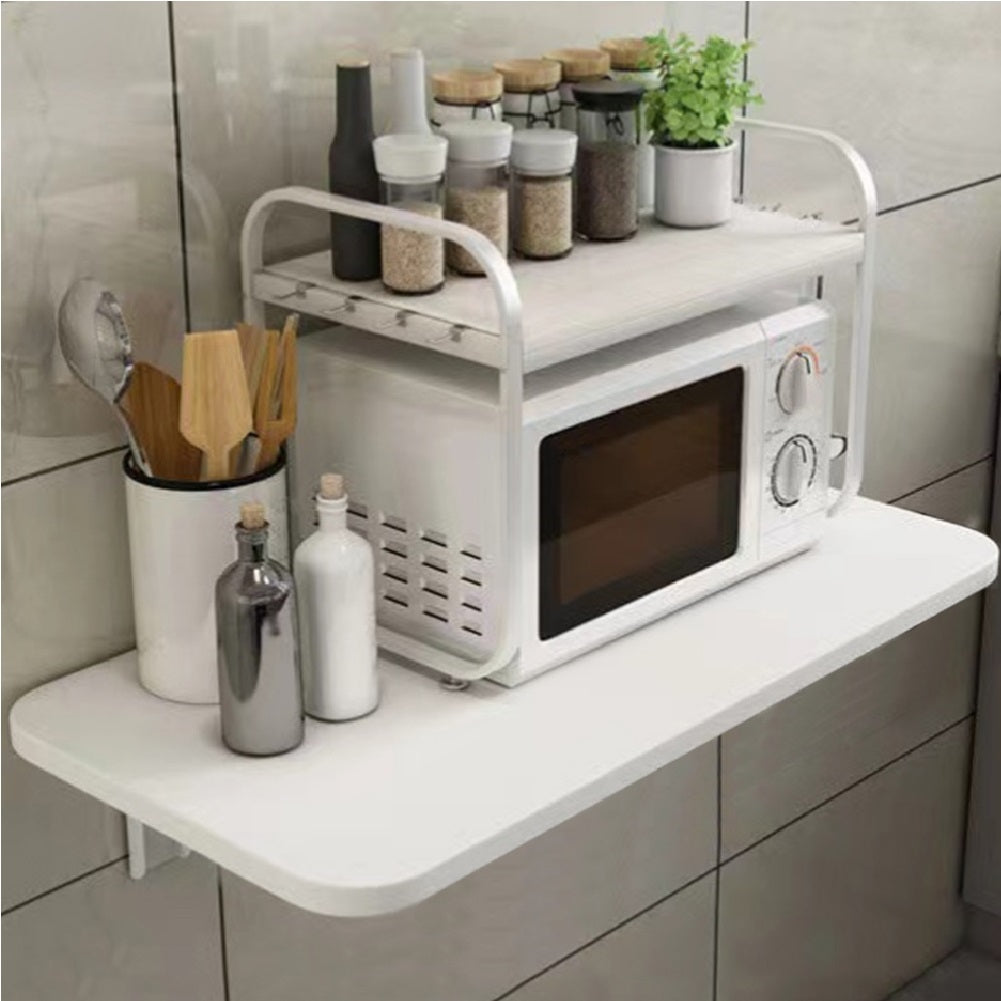 Tavolo Pieghevole a Muro Salvaspazio Multiuso in MDF Bianco 80x40cm