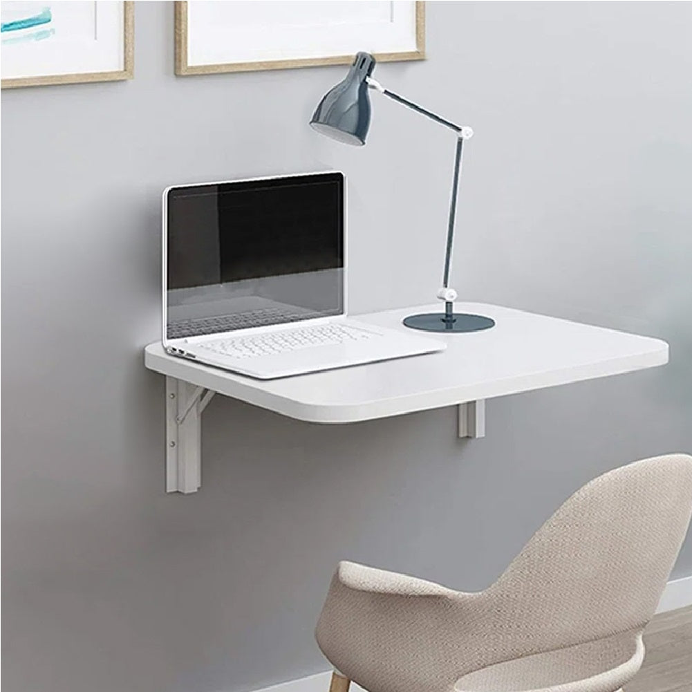 Tavolo Pieghevole a Muro Salvaspazio Multiuso in MDF Bianco 80x40cm