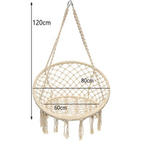 Dondolo Poltrona Amaca Sospesa Intrecciata Beige Sedia Altalena Interni Esterni